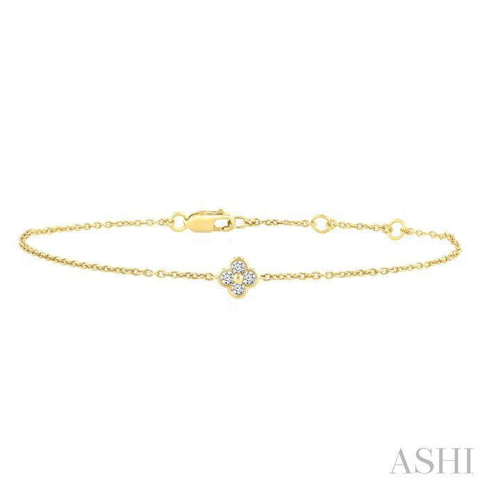 ASHI Clover Bezel Petite Diamond Fashion Chain Bracelet 715E0PPTGYG