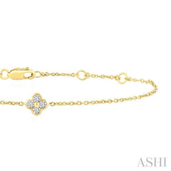 ASHI Clover Bezel Petite Diamond Fashion Chain Bracelet 715E0PPTGYG