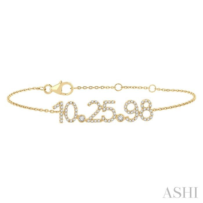 ASHI Date '10.25.98' Diamond Chain Bracelet 715FQPPTSYG