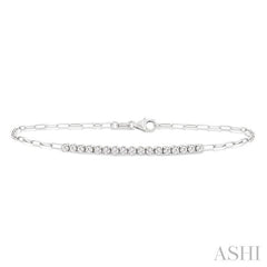 ASHI Paperclip Diamond Fashion Chain Bracelet 716AHPPFGWG