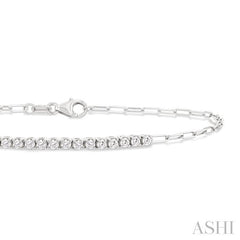 ASHI Paperclip Diamond Fashion Chain Bracelet 716AHPPFGWG
