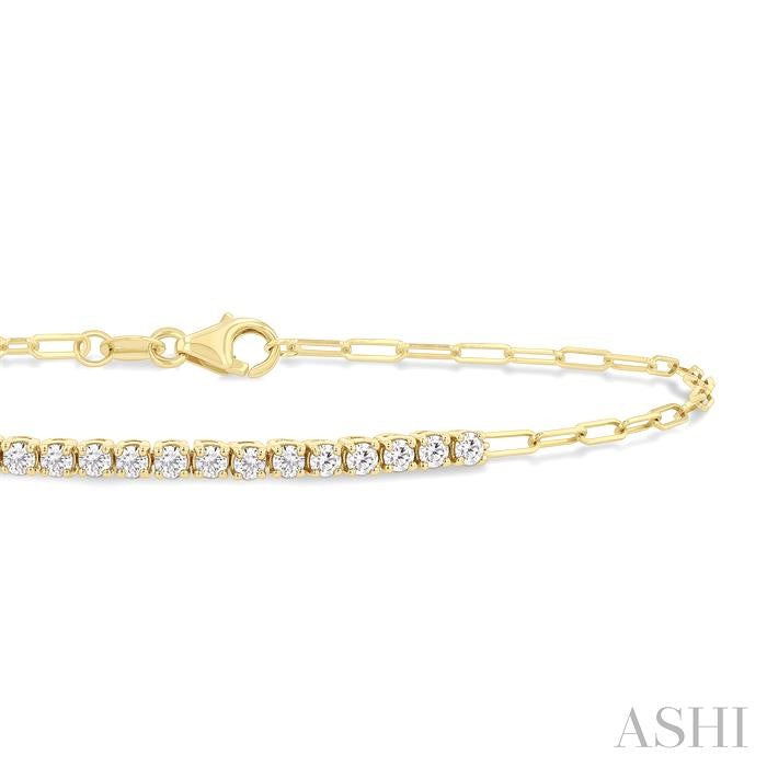 ASHI Paperclip Diamond Fashion Chain Bracelet 716AHPPFGYG