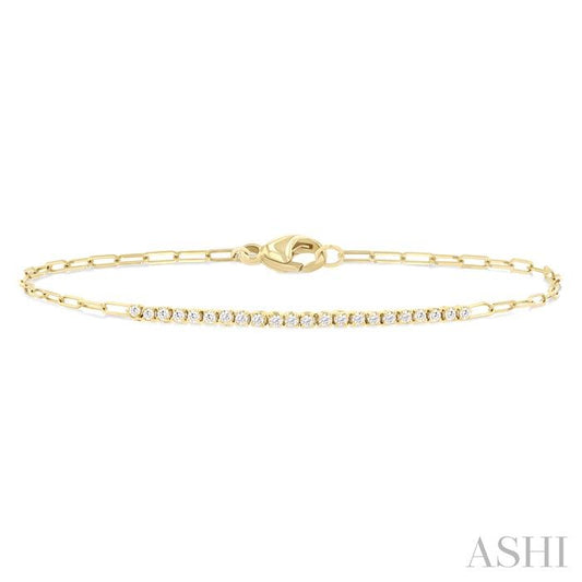 ASHI Paperclip Diamond Fashion Chain Bracelet 716AQPPFGYG