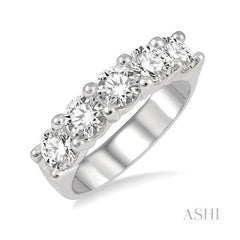 ASHI Round Shape 5 Stone Diamond Wedding Band 33340PPFGWG-2.00