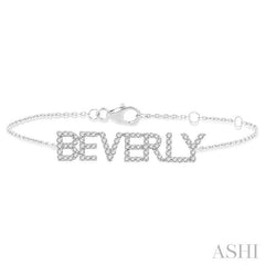 ASHI Block 'BEVERLY' Diamond Name Chain Bracelet 718FQPPTSWG