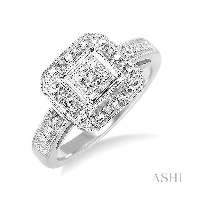 ASHI Silver Diamond Ring 86019PPSSSLRG