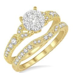 Parkplace Jewelers Round Shape Lovebright Diamond Wedding Set 133C3PPFVYW-WS
