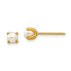 71E Inverness 14k 4mm Simulated Pearl Earrings
