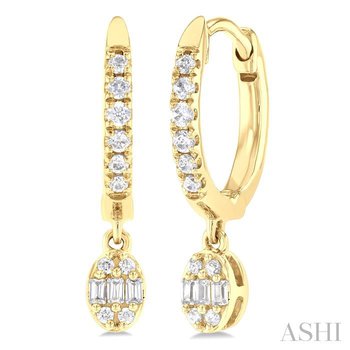 ASHI Oval Shape Fusion Petite Diamond Huggie Fashion Earrings 675W5PPTGERYG-OV