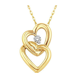 Parkplace Jewelers Twin Heart Shape Diamond Fashion Pendant 63479PPTXPDYG