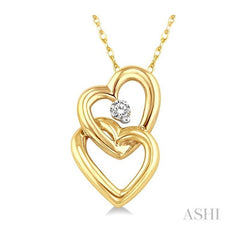 ASHI Twin Heart Shape Diamond Fashion Pendant 63479PPTXPDYG