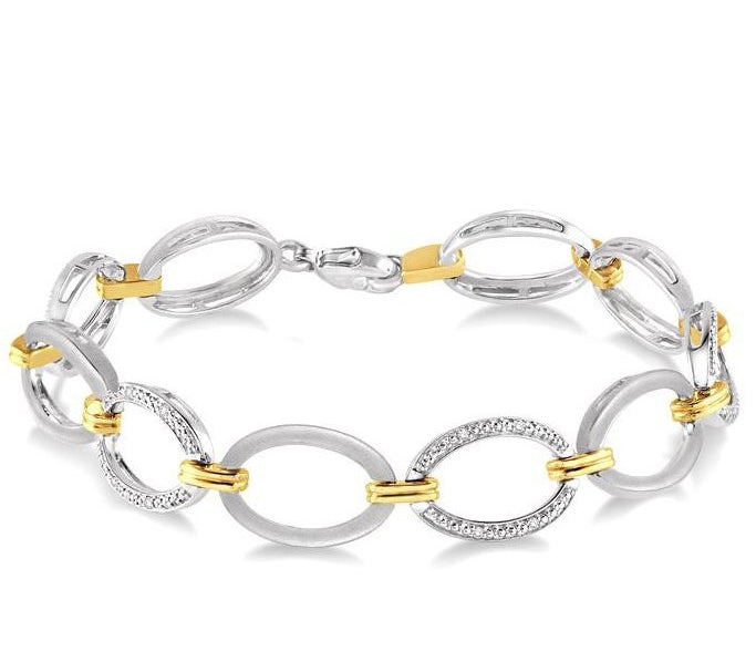 Parkplace Jewelers Silver Oval Shape Diamond Fashion Bracelet 85659PPSSSLTB