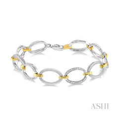 ASHI Silver Oval Shape Diamond Fashion Bracelet 85659PPSSSLTB