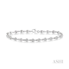 ASHI Heart Shape Diamond Bracelet 7120UPPTSWG