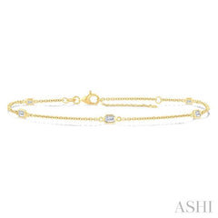ASHI Emerald Shape Station Diamond Chain Bracelet 720CHPPFGYG-OC