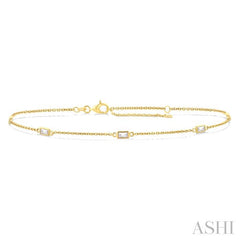 ASHI Rectangle Shape Station Diamond Chain Bracelet 720CQPPFGYG-BQ
