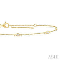 ASHI Marquise Shape Diamond Station Chain Bracelet 720CQPPFGYG-MQ