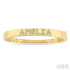 ASHI Block 'AMELIA' Diamond Name Bangle 720F7PPTSYG