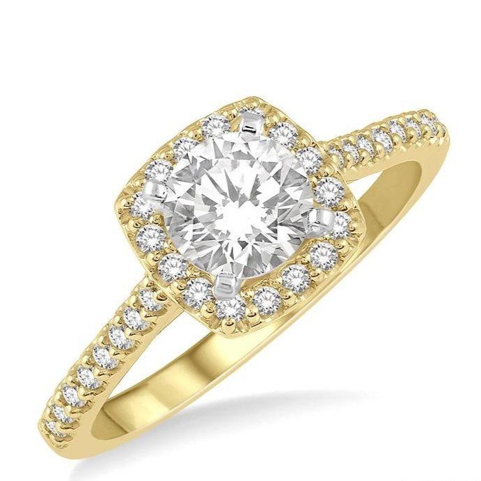 Parkplace Jewelers Round Shape Halo Diamond Engagement Ring 241G2PPFHYW-LE-RD