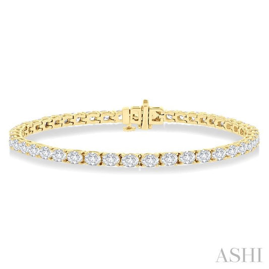 ASHI Oval Shape East-West Diamond Tennis Bracelet 72135PPFHYG-5.50-OV