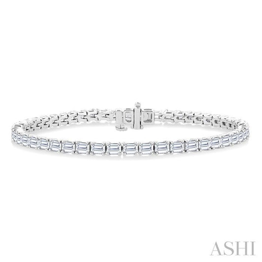 ASHI Emerald Shape East-West Diamond Tennis Bracelet 72176PPFHWG-OC