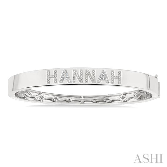 ASHI Block 'HANNAH' Diamond Name Bangle 721F6PPTSWG