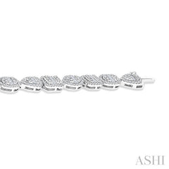 ASHI Mixed Shape Halo Fusion Diamond Bracelet 72213PPFHWG-3.20