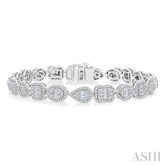 ASHI Mixed Shape Halo Fusion Diamond Bracelet 72213PPFHWG-3.20