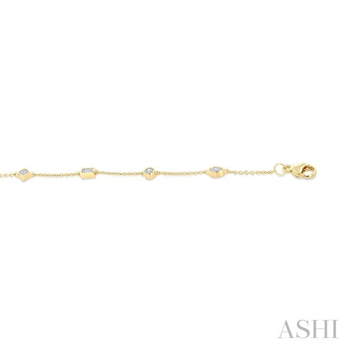 ASHI Bezel Set Diamond Fashion Chain Bracelet 722CUPPFGYG