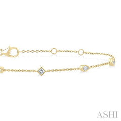 ASHI Bezel Set Diamond Fashion Chain Bracelet 722CUPPFGYG
