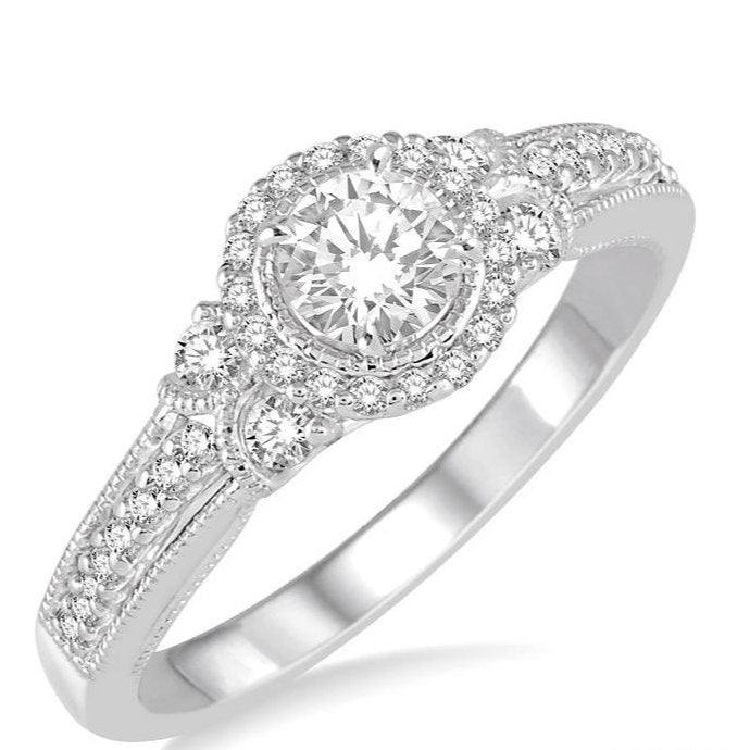 Parkplace Jewelers Round Shape Halo Diamond Engagement Ring 247E3PPFHWG-LE