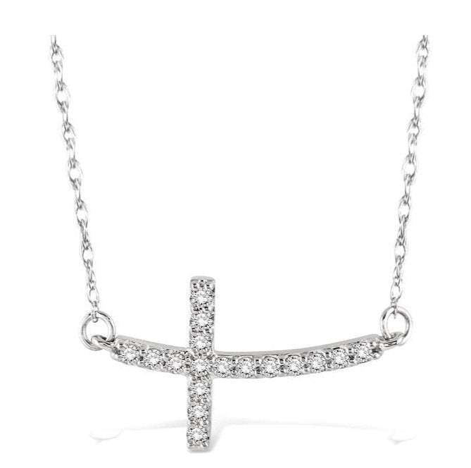 Parkplace Jewelers Sideway Cross Diamond Pendant 95767PPFXPDWG