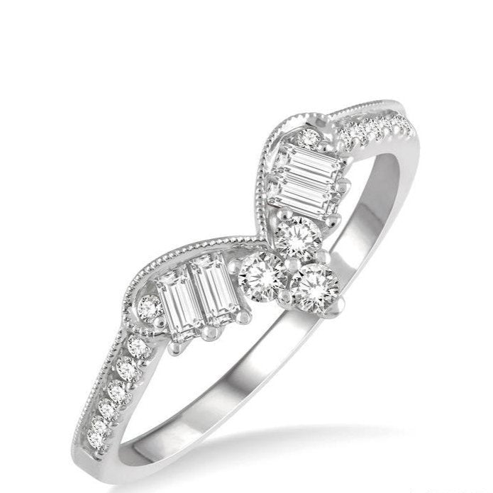 Parkplace Jewelers Chevron Baguette Diamond Wedding Band 30434PPFHWG