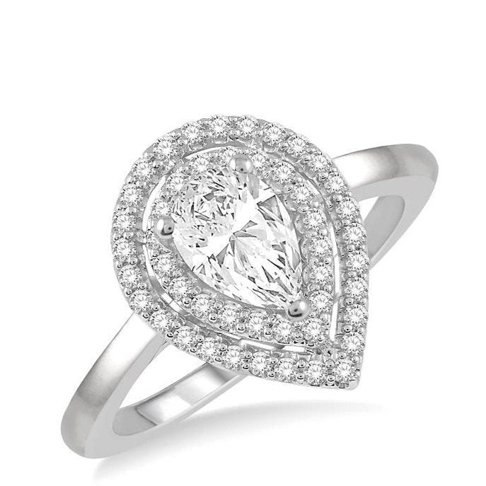Parkplace Jewelers Pear Shape Halo Diamond Engagement Ring 266L2PPFHWG-LE