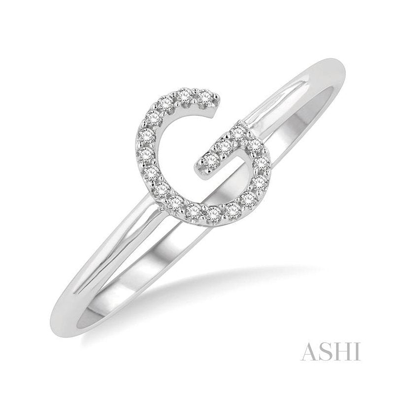 ASHI Block 'G' Initial Diamond Ring 365D9PPTSWG-G
