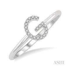 ASHI Block 'G' Initial Diamond Ring 365D9PPTSWG-G