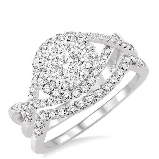 Parkplace Jewelers Round Shape Halo Lovebright Diamond Wedding Set 19882PPFVWG-WS