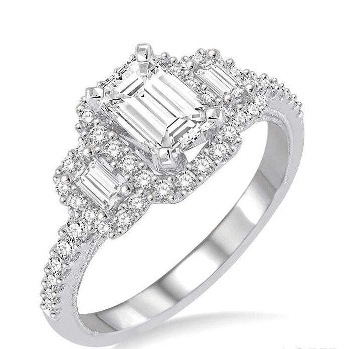 Parkplace Jewelers Emerald Shape Semi-Mount Halo Diamond Engagement Ring 243C3PPFHWG-SM-0.50