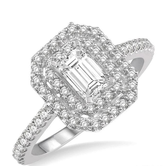 Parkplace Jewelers Emerald Shape Halo Diamond Engagement Ring 241H3PPFHWG-LE