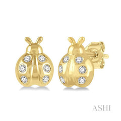 ASHI Ladybug Petite Diamond Fashion Earrings 640B8PPTSERYG