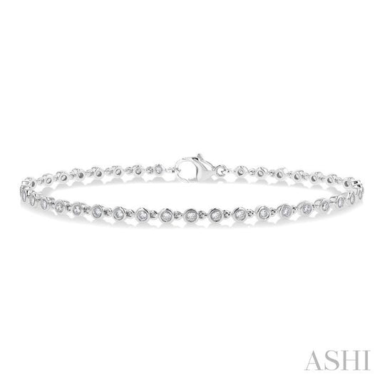 ASHI Bezel Set Diamond Tennis Bracelet 74571PPFGWG