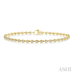 ASHI Bezel Set Diamond Tennis Bracelet 74571PPFGYG