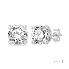 ASHI Round Shape Diamond Stud Earrings 66302PPFGERWG