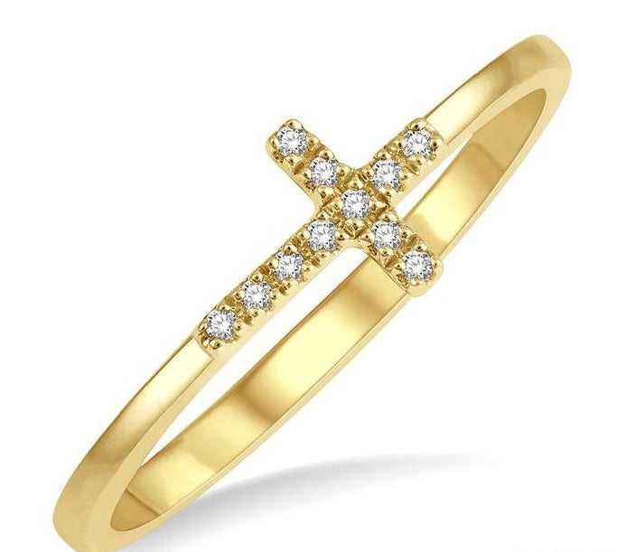 Parkplace Jewelers Sideway Cross Diamond Ring 328A9PPTSYG