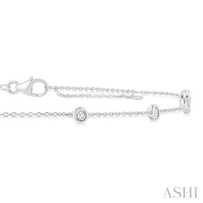 ASHI Bezel Set Diamond Station Chain Anklet 750A8PPTGAKWG