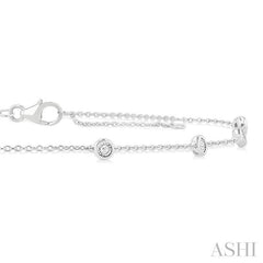 ASHI Bezel Set Diamond Station Chain Anklet 750A8PPTGAKWG