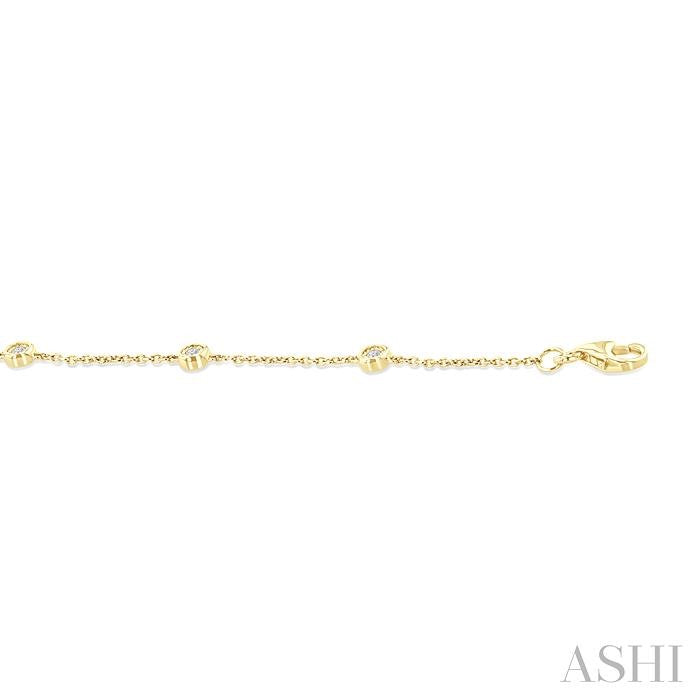 ASHI Bezel Set Diamond Station Chain Anklet 750A8PPTGAKYG