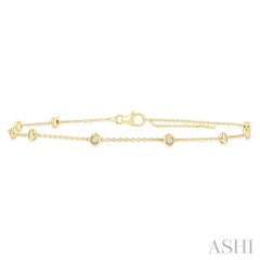 ASHI Bezel Set Diamond Station Chain Anklet 750A8PPTGAKYG