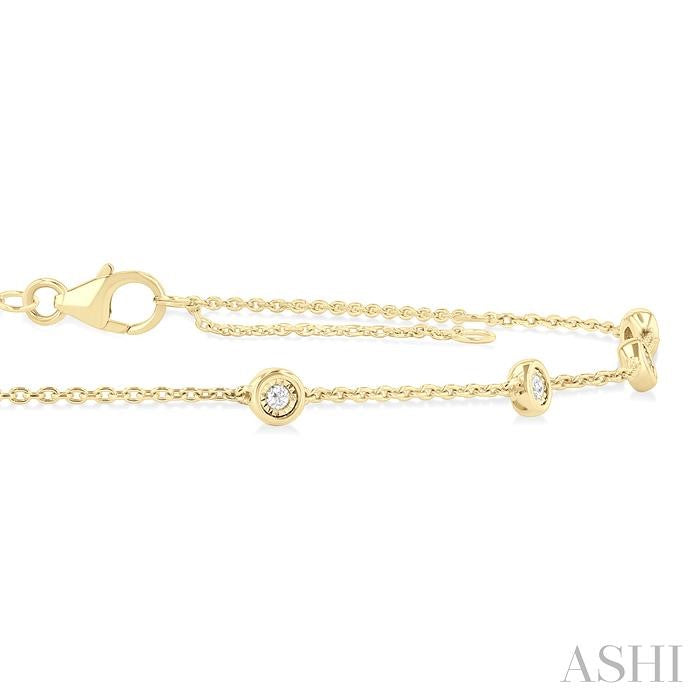 ASHI Bezel Set Diamond Station Chain Anklet 750A8PPTGAKYG