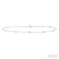 ASHI Bezel Set Diamond Station Chain Anklet 750AQPPTGAKWG